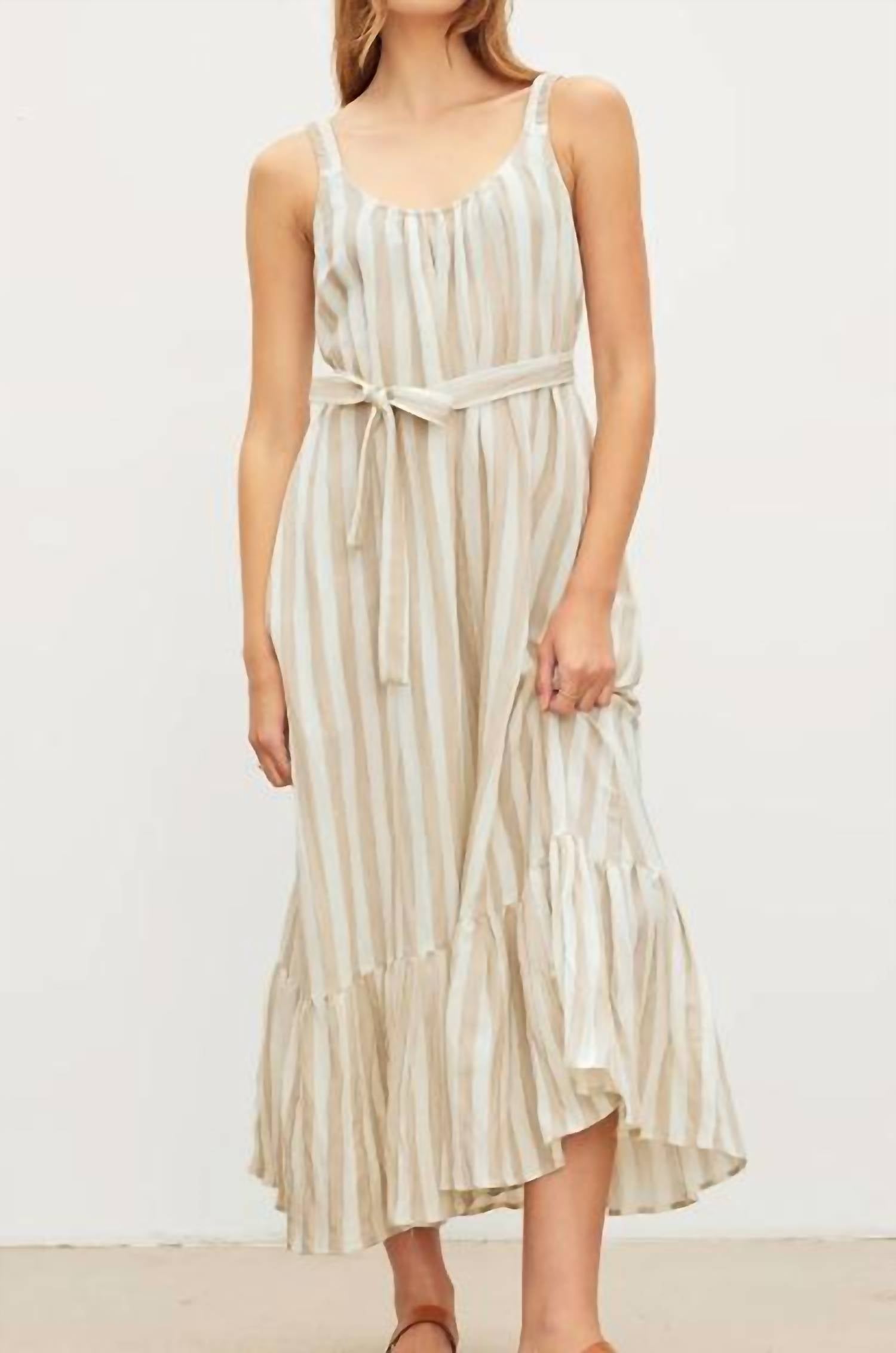 Velvet By Graham & Spencer - Meradith Striped Linen Maxi Dress