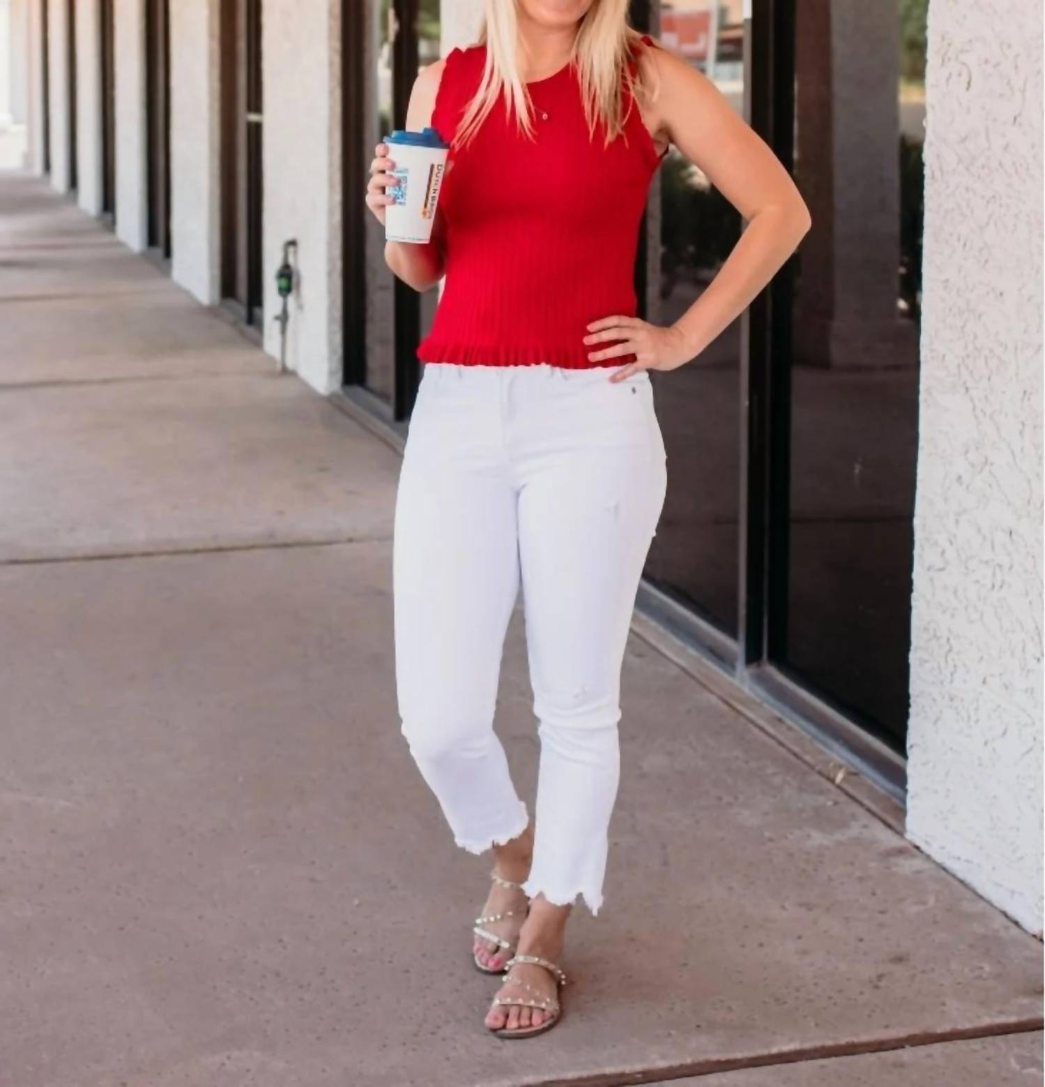 Hem & Thread - Ribbed Frill Sleeveless Tank