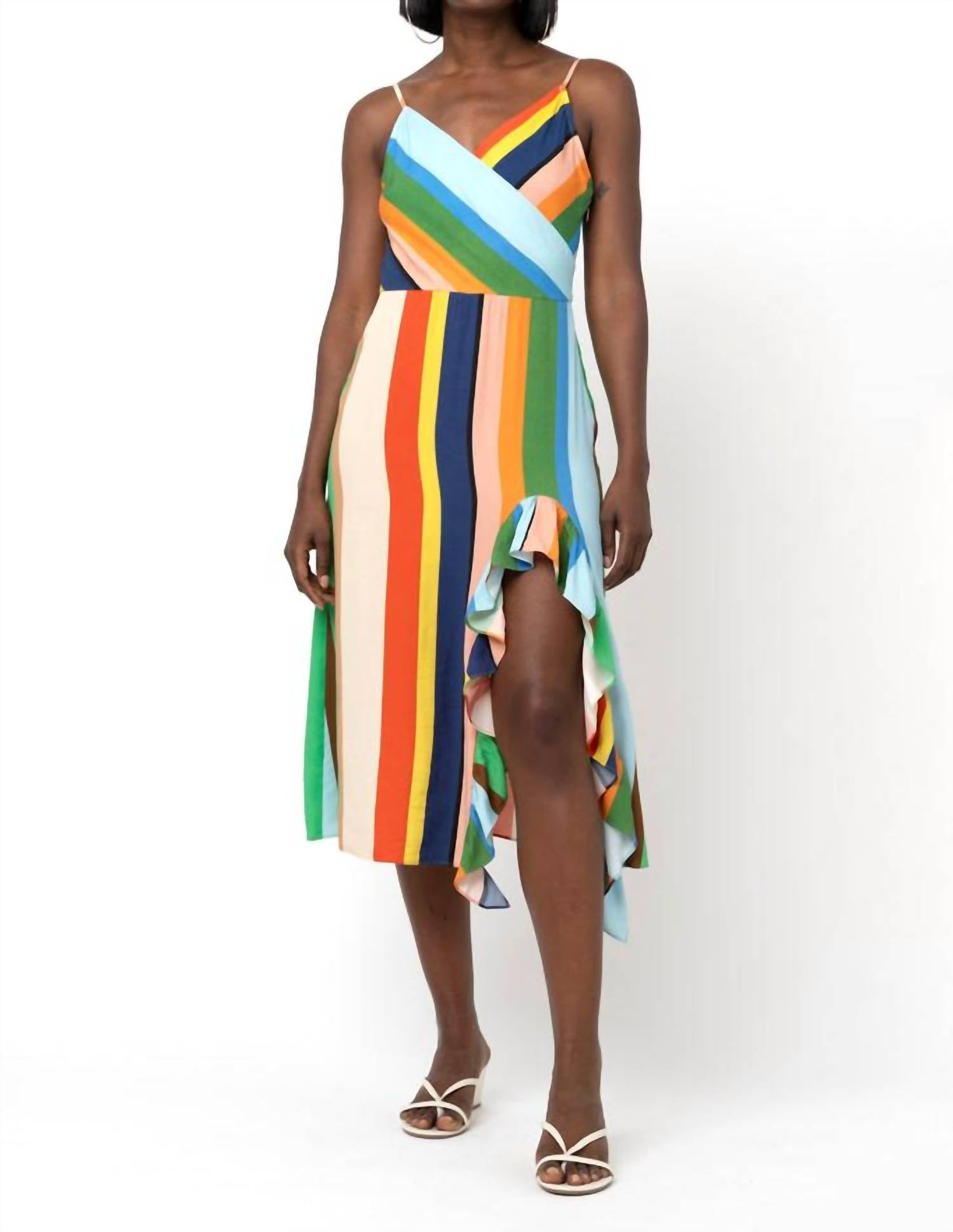 Hope For Flowers - Flounced Slit Surplice Dress
