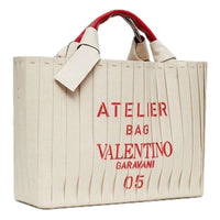 Valentino Garavani - Women's Plissé Edition Sac Atelier Large Canvas Tote Bag