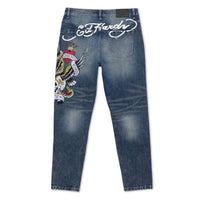 Ed Hardy - Men's Nyc Eagle Skull Slim Taper Jean