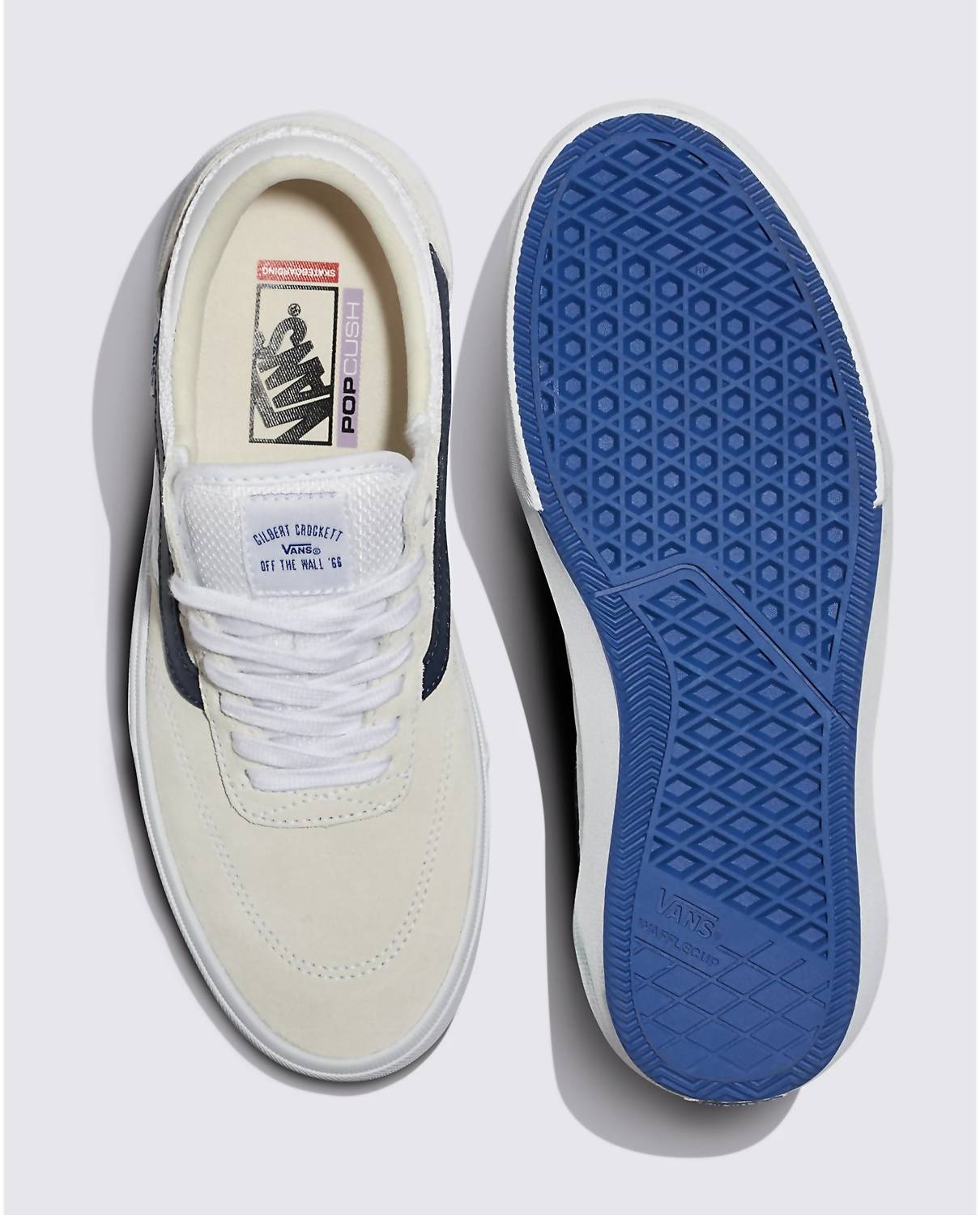 Vans Men's Crockett Shoe in z5d white blue - men's sneaker - detail view