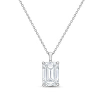 Diana M Jewels - 2.00 Ct Emerald-cut Lab-grown Diamond Solid Bail Pendant Necklace