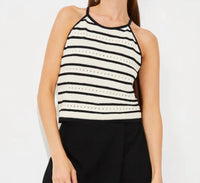 Suncoo - Pany Stripe Halter Sweater