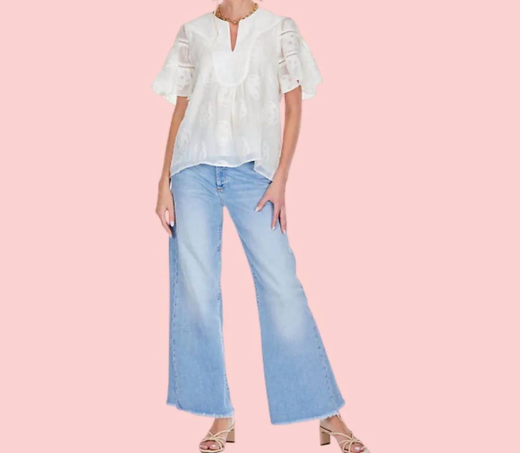 Joy Joy - Trim Flare Sleeve Top