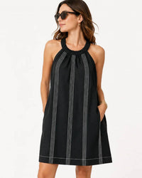Strut & Bolt - Finley Stitch Contrast Halter Neck Dress