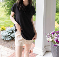Doe and Rae Midnight Charm Tie Neck Blouse in black - women's blouse - view 4