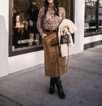 Astr - Corduroy Midi Skirt