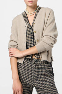 Guest In Residence Collegiate Cardigan in residence collegiate cardigan in taupe - women's cardigan