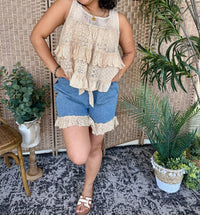 Young Threads - Boho Denim Shorts