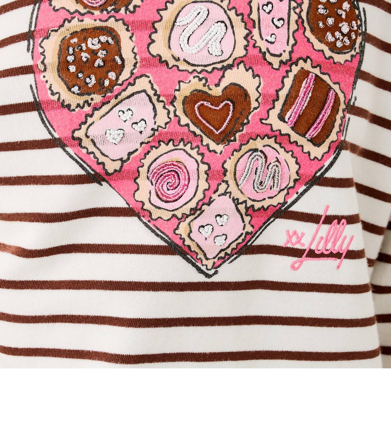 Lilly Pulitzer Ballad Cotton Sweatshirt in french roast box of chocolates embellishment - women's top - view 6