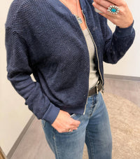Lamade - Knit Style Zip Up Bomber Jacket