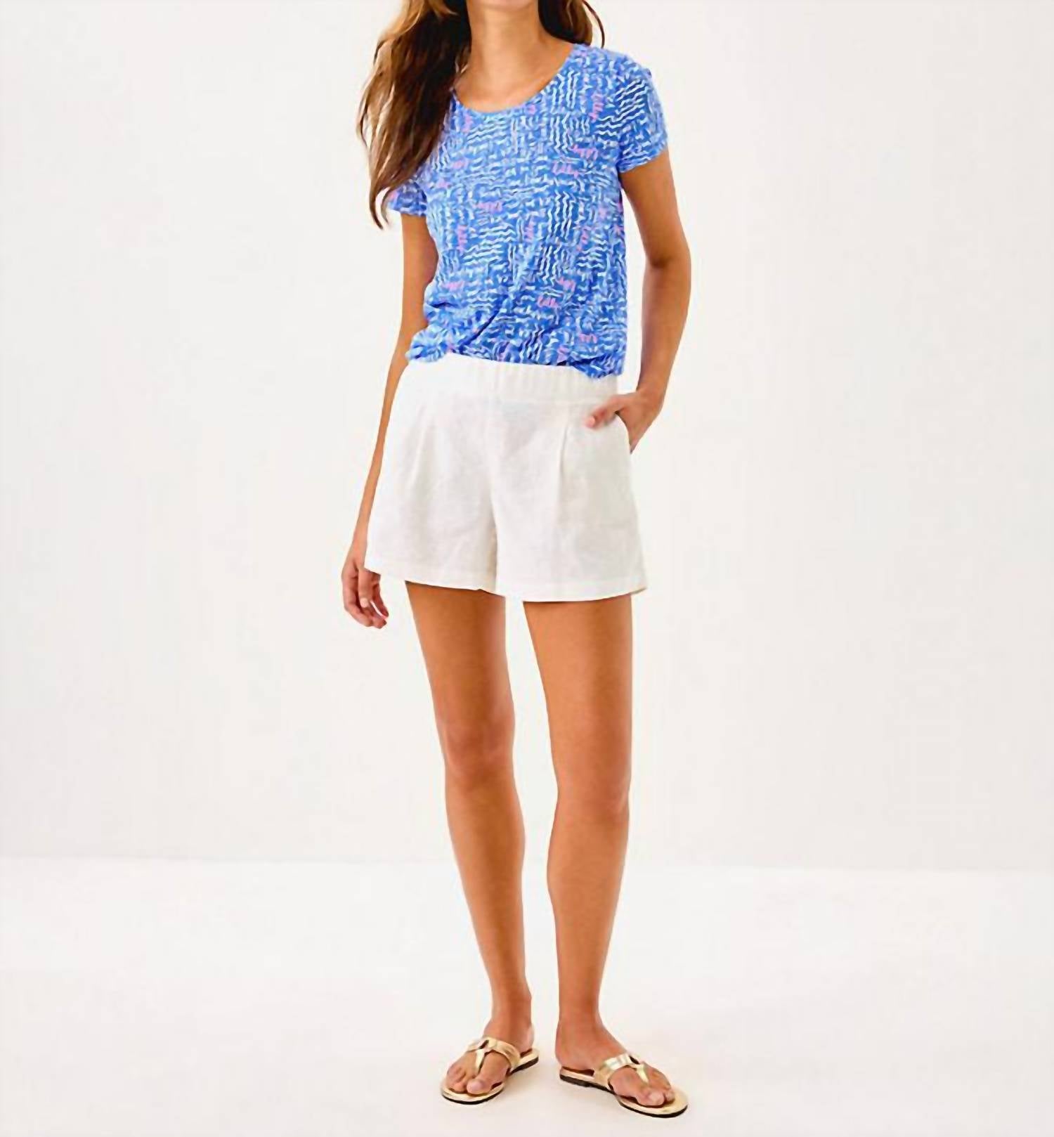 Lilly Pulitzer Captina Linen Shorts in resort white - women's pants - view 4