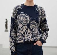 Jumper1234 - Doily Crew Neck Sweater Top