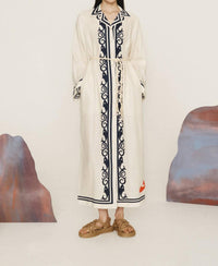 Alemais - Marine Linen Midi Shirt Dress