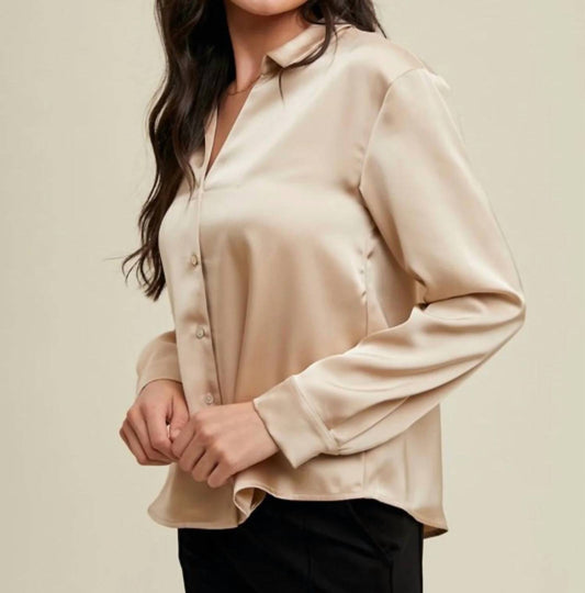 Wishlist - Satin Button Up Shirt