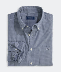 vineyard vines Anegada Gingham Perfect Wash Shirt in blue blazer - men's shirt - view 5