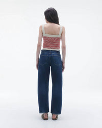 Guest In Residence Women's Marti Tank Top in residence women s marti tank top in cherry combo - women's tank top - detail view