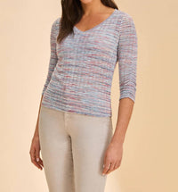 Fdj - 3/4 Sleeve V-neck Top