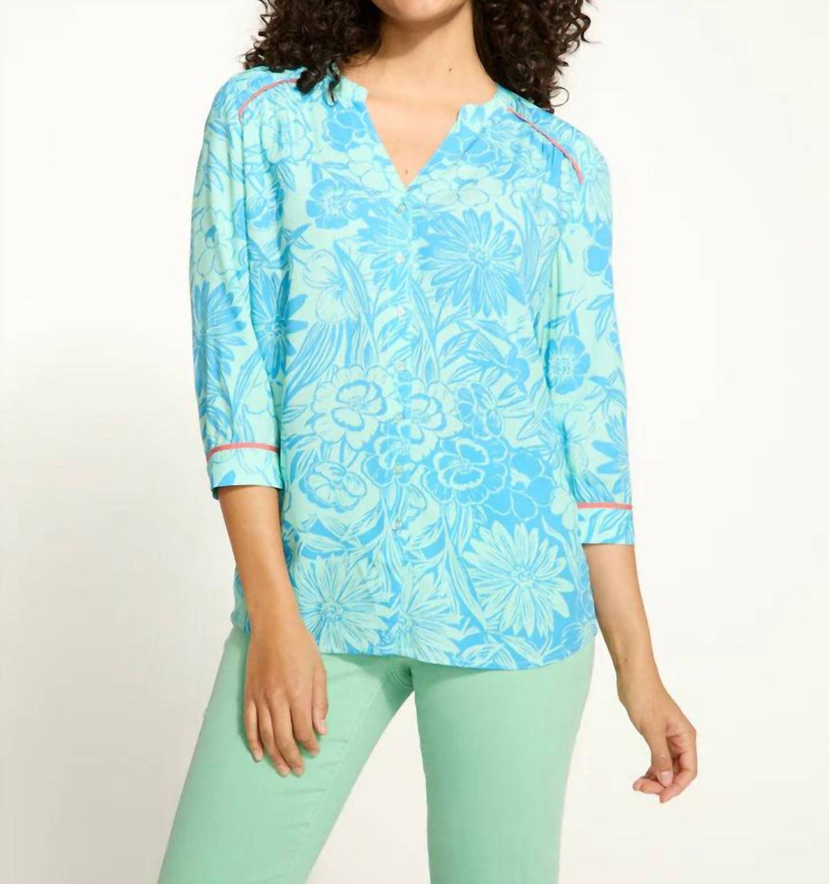 Fdj - Bicolor Floral Top