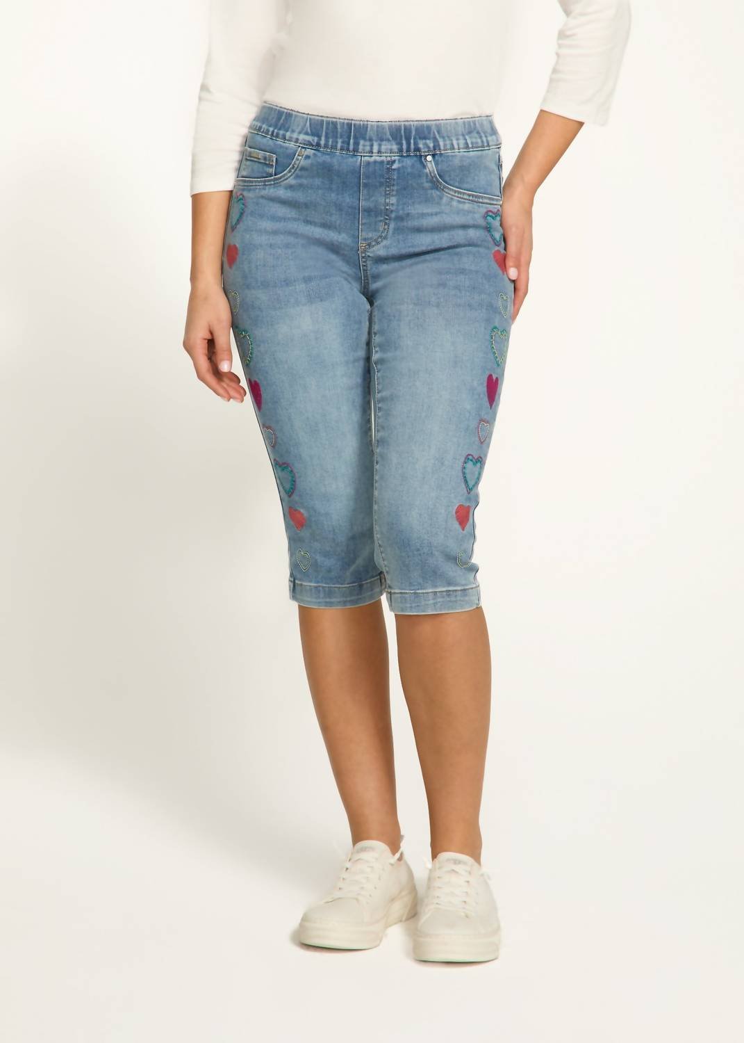 Fdj - Denim Pedal Pusher Shorts - blue - clothing - cotton