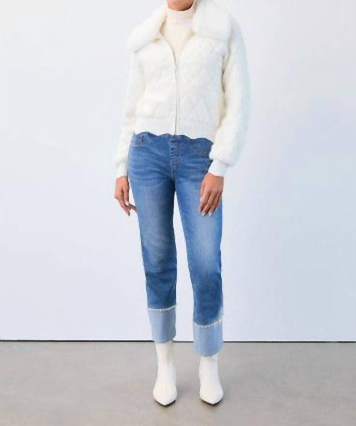 Fdj - Detachable Collar Bomber Sweater