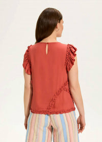 Fdj - Embellished Flutter Sleeve Top