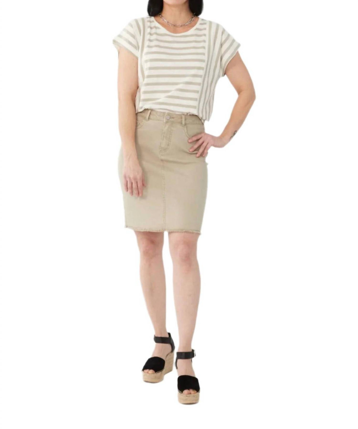 Fdj - Fringe Hemline Mini Skirt