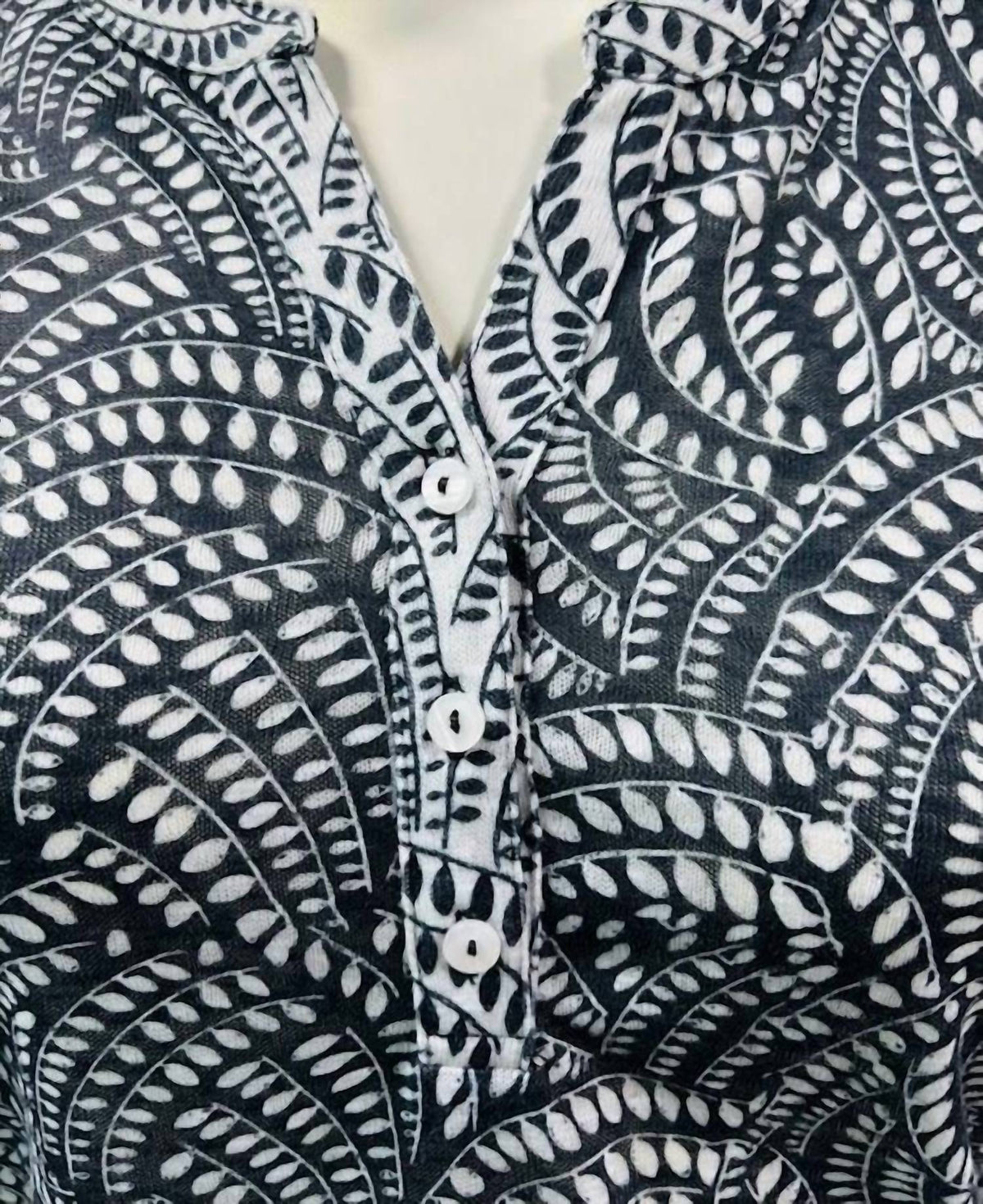 Fdj - Henley Printed Top