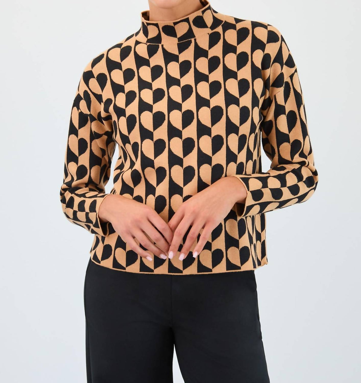 Fdj - Mock Neck Jacquard Sweater