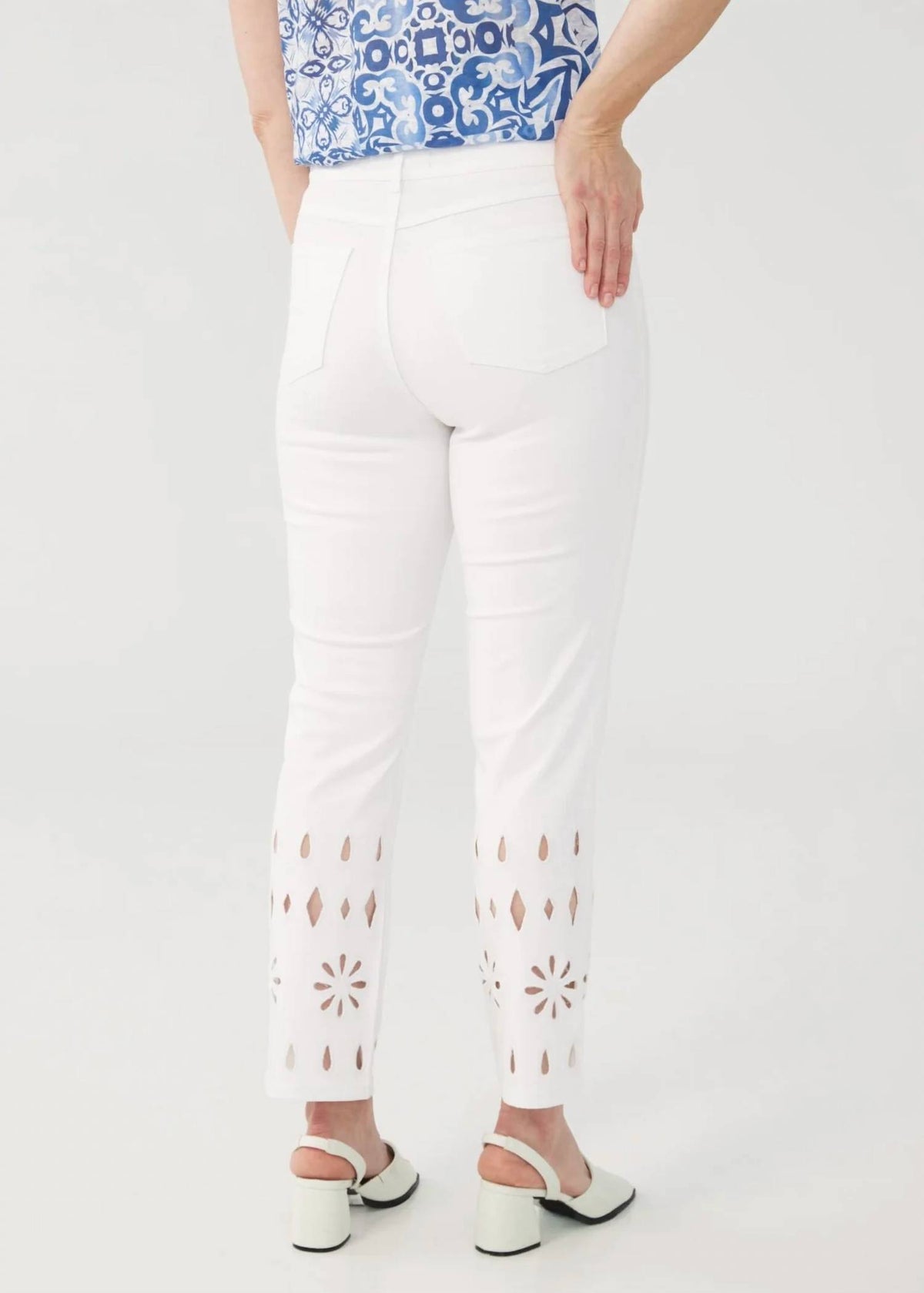 Fdj - Olivia Straight Eyelet Ankle Jeans