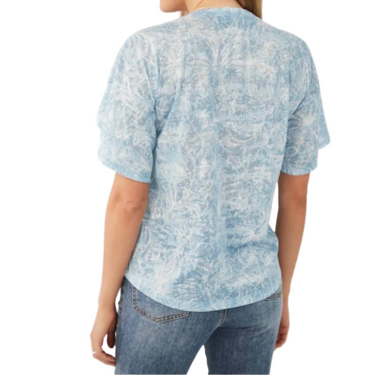 Fdj - Palm Scribble Flutter Sleeve Top