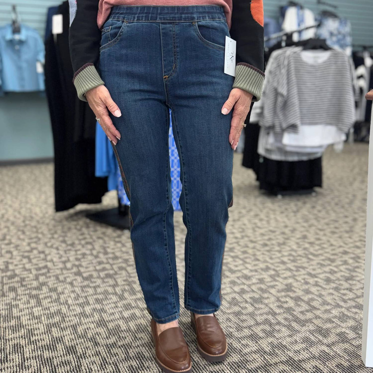 Fdj - Pull-on Straight Ankle Denim Jeans