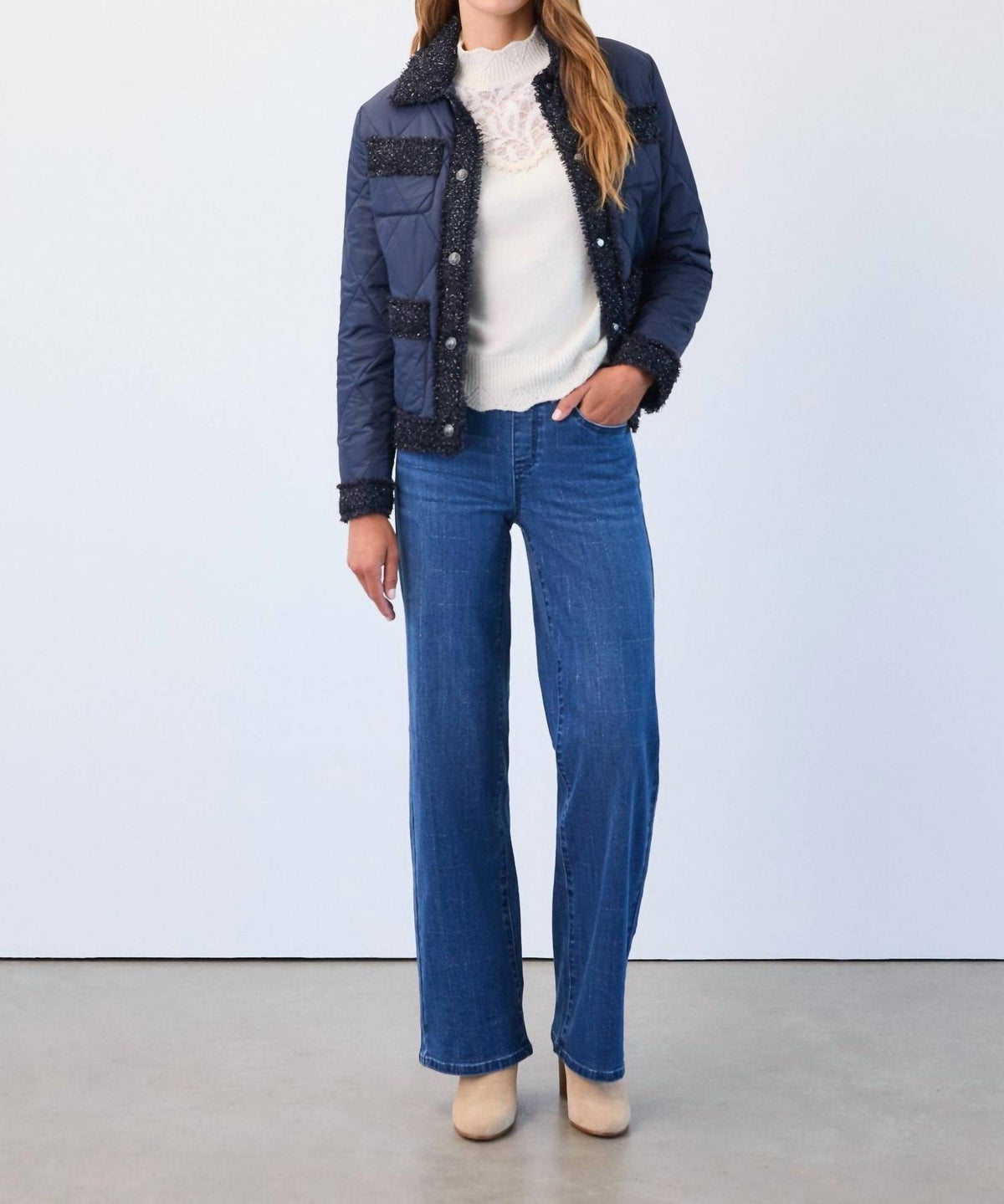 Fdj - Quilted Sparkle Tweed Jacket