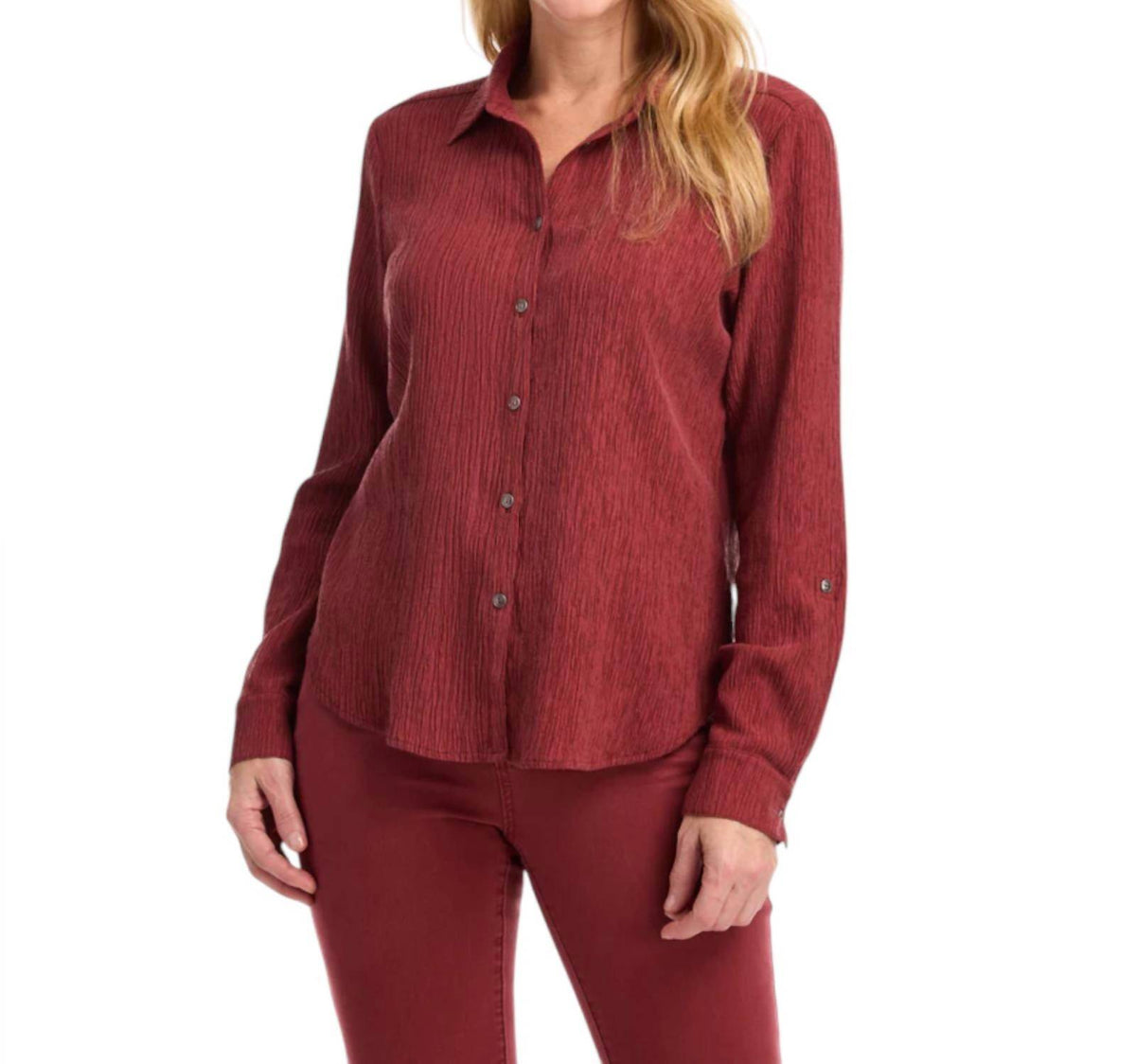 Fdj - Roll-Up Sleeve Crinkle Shirt