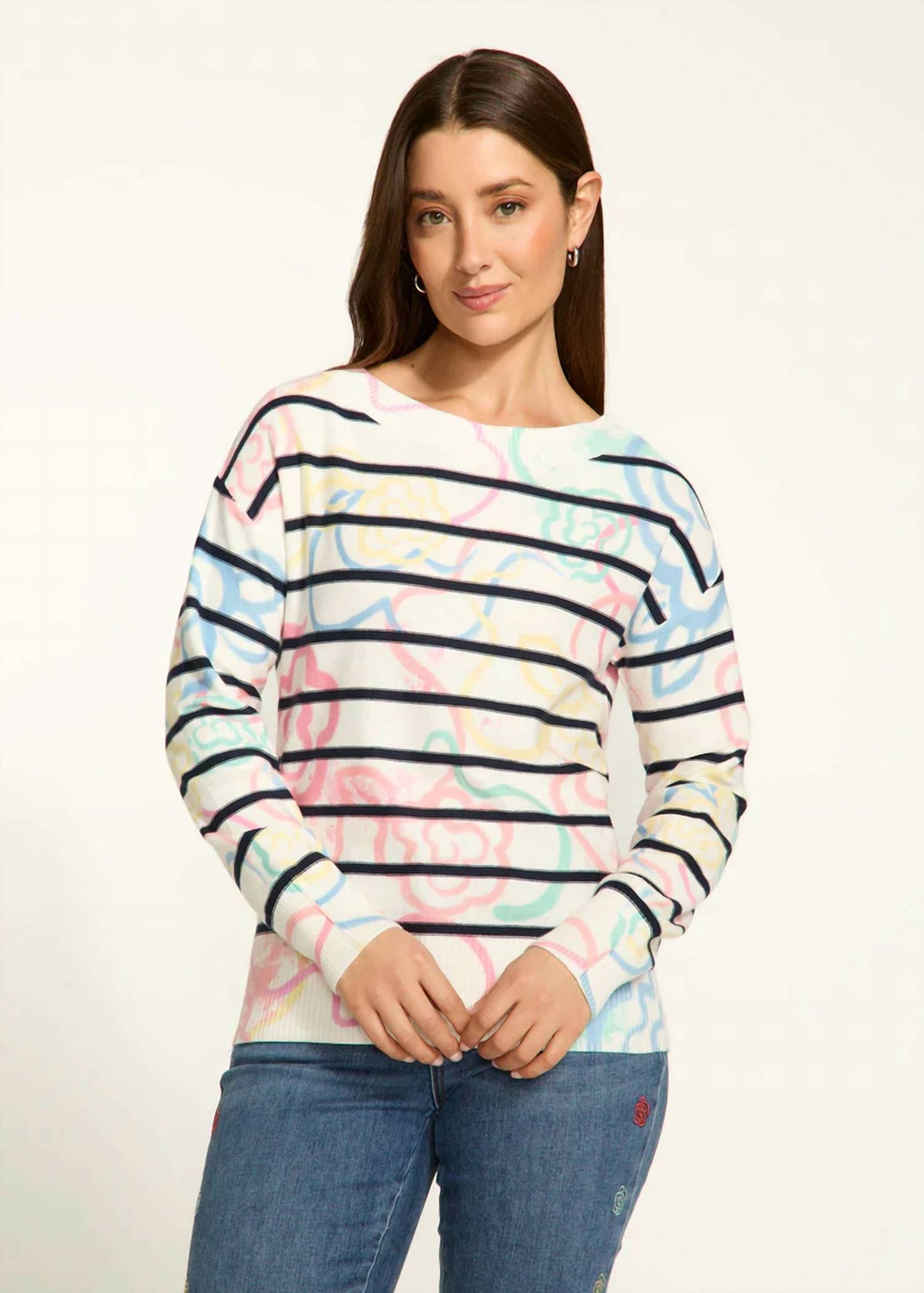 Fdj - Rosetta Print Boat-neck Printed Sweater