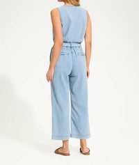 Fdj - Sleeveless Wide - leg Jumpsuit - blue - clothing - cotton