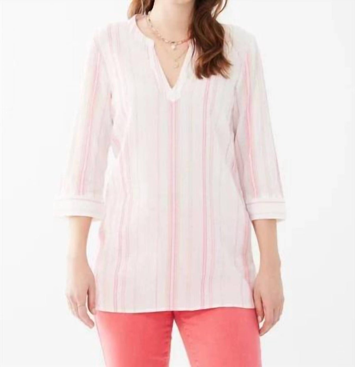 Fdj - Striped V-neck Tunic