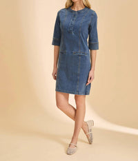 Fdj - Three Quarter Sleeve Shift Dress