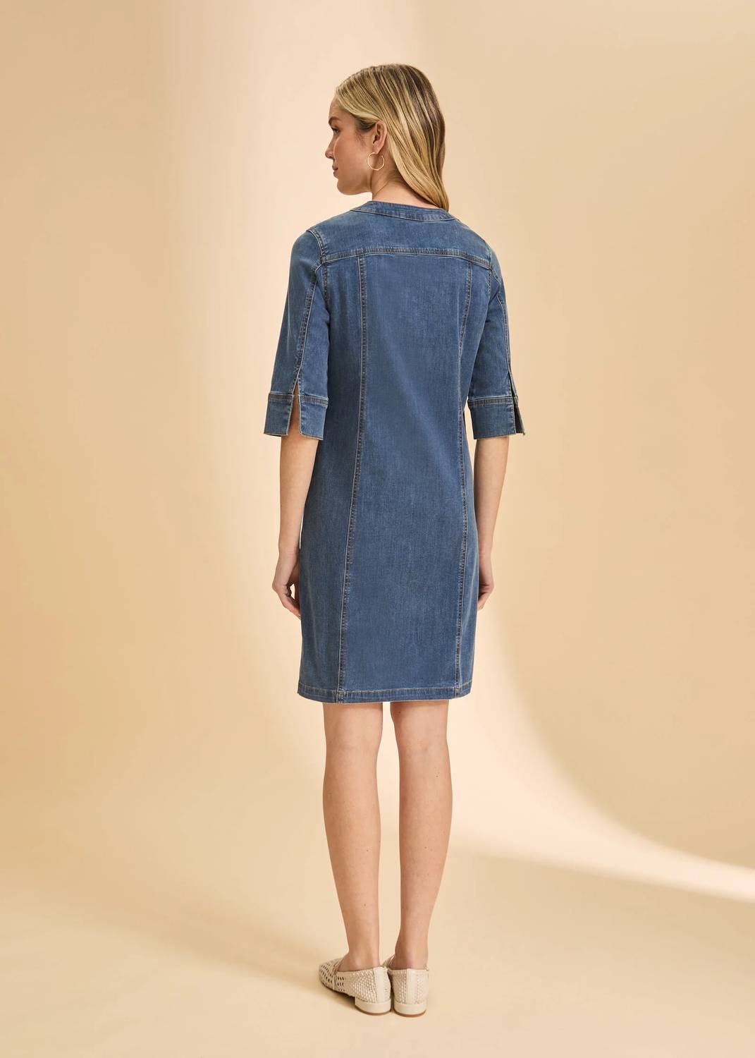 Fdj - Three Quarter Sleeve Shift Dress