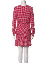 Ganni - Seersucker Cut-out Checked Mini Dress