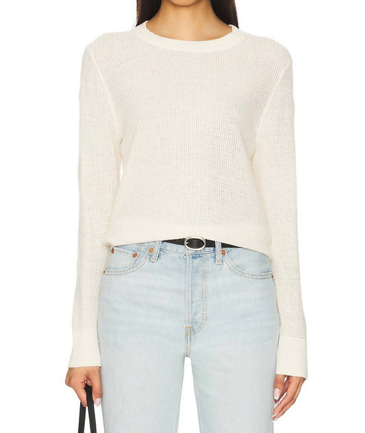 Enza Costa - Linen Open Knit Crewneck Sweater