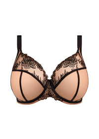 Elomi Teagan Underwired Plunge Bra in cafe au lait - women's intimate - alternate view