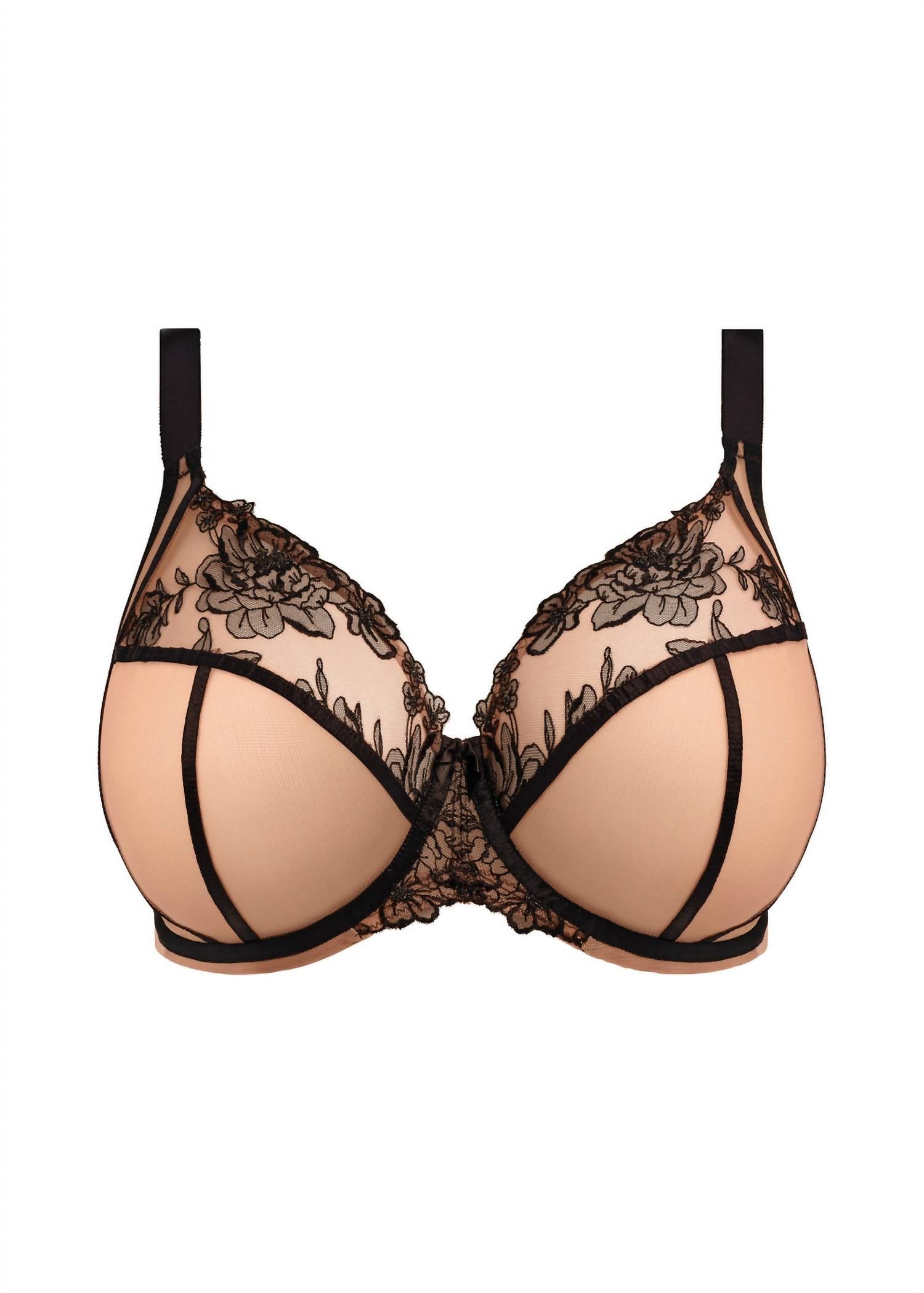 Elomi Teagan Underwired Plunge Bra in cafe au lait - women's intimate - alternate view