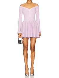 Self-Portrait - Ribbed Knit Mini Dress