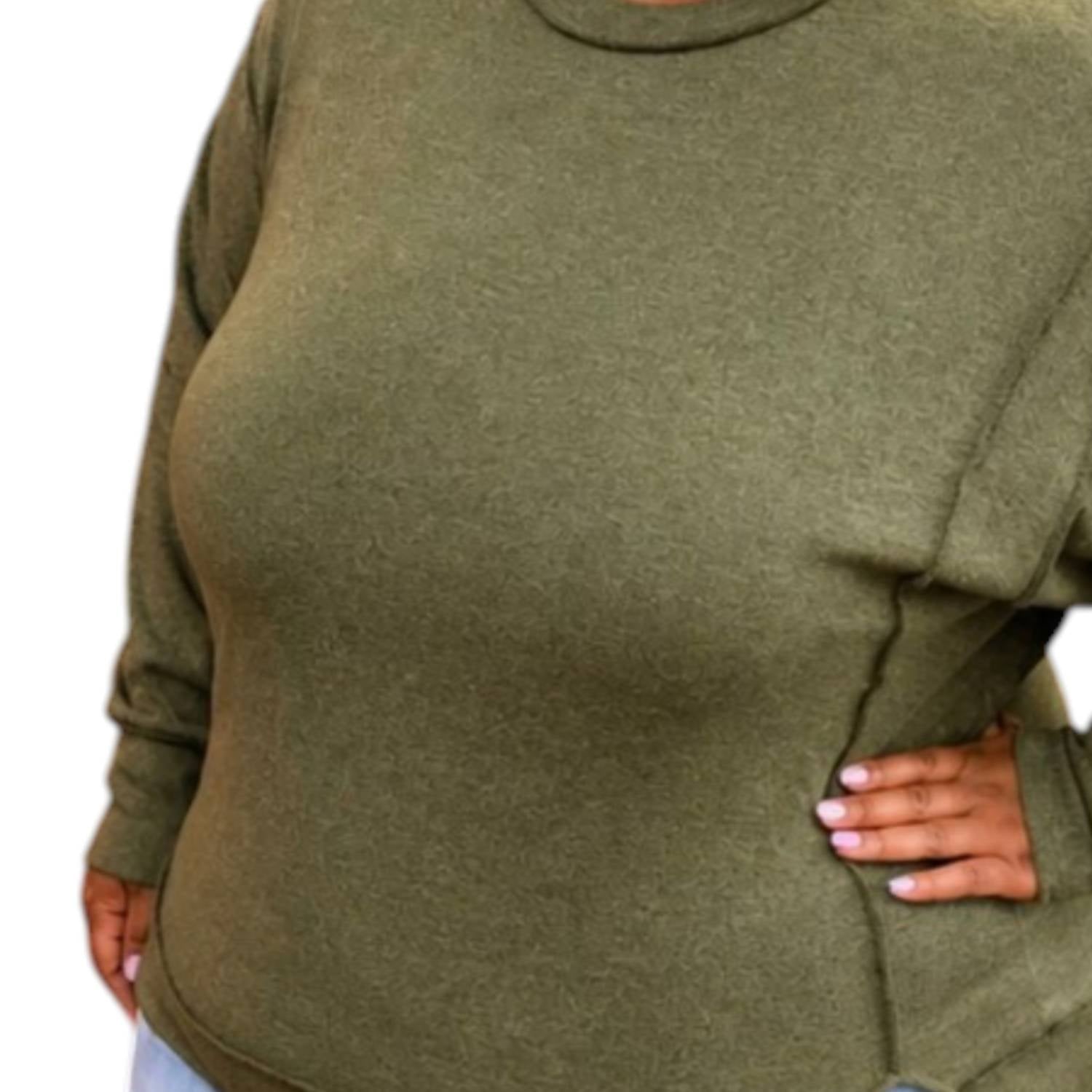 Zenana - Brushed Hacci Sweater - Plus