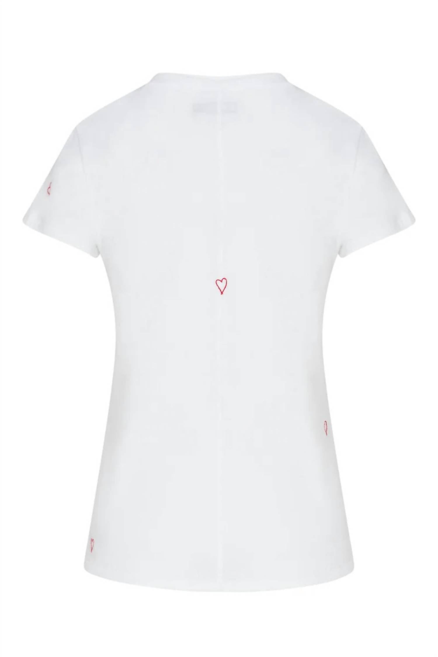 Catherine Gee - Embroidered Cotton T-shirt With Heart