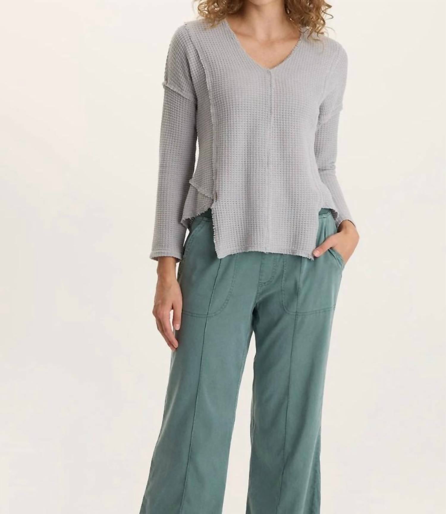 Xcvi - Arnie Thermal Asymmetrical V-neck Top