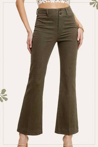 La Miel - Women's Soft Washed Stretchy Wide Flare Pants