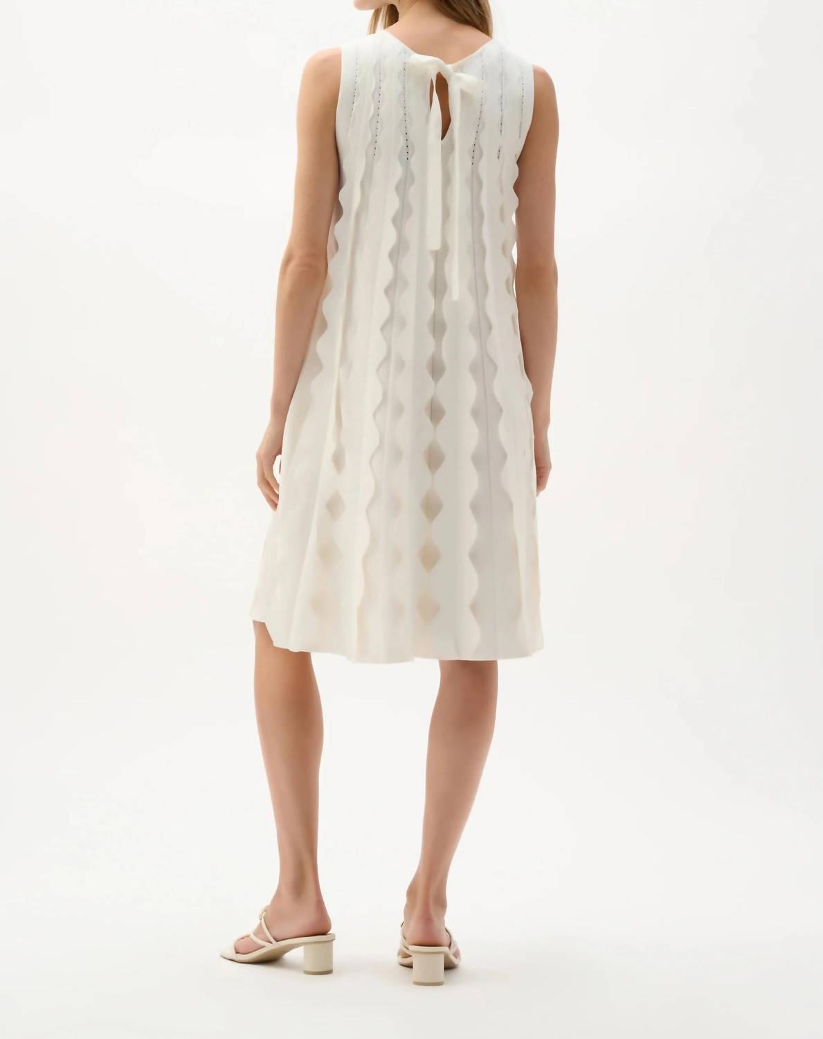 Joseph Ribkoff - Scalloped Sweater Knit A-line Dress